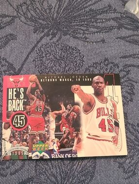 Michael Jordan "He's Back" Commemorative Card